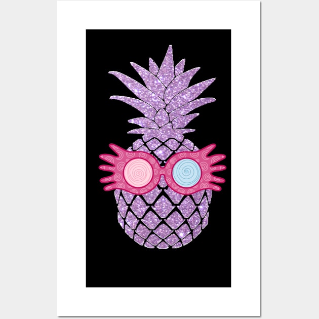 Luna Glasses Pineapple - Summer Beach Purple Pineapple Wall Art by applebubble